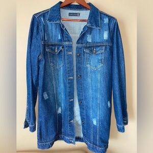 Long women’s denim jacket